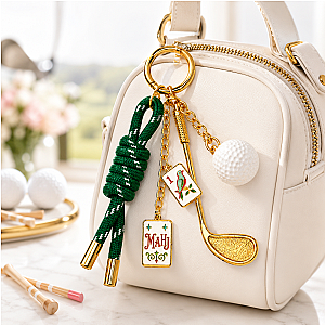 Golf Mahjong Bag Charm Keychain