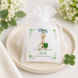 Pickleball Clover Lucky Gold Clip on Charm