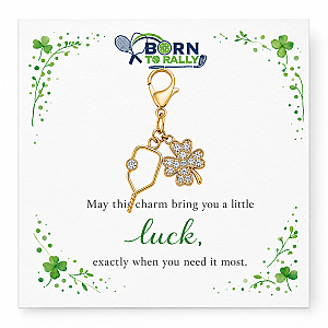 Pickleball Clover Lucky Gold Clip on Charm