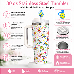 Pickleball Mahjong 30oz Tumbler