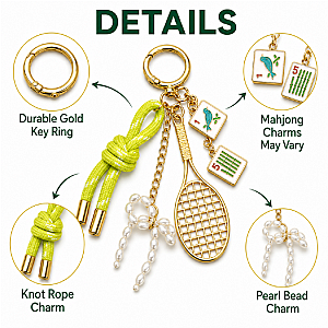 Tennis Mahjong Bag Charms Keychain