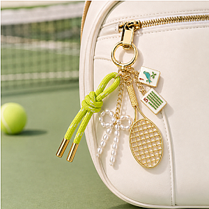 Tennis Mahjong Bag Charms Keychain