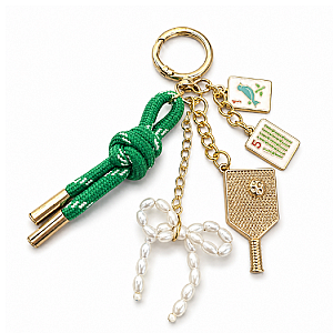 Pickleball Mahjong Bag Charm Keychain