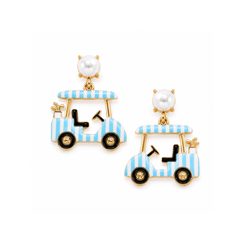 Golf Cart Pearl Earrings
