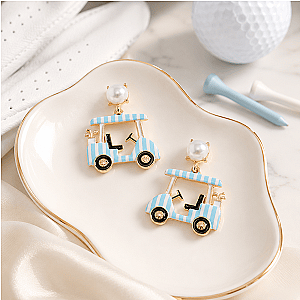 Golf Cart Pearl Earrings
