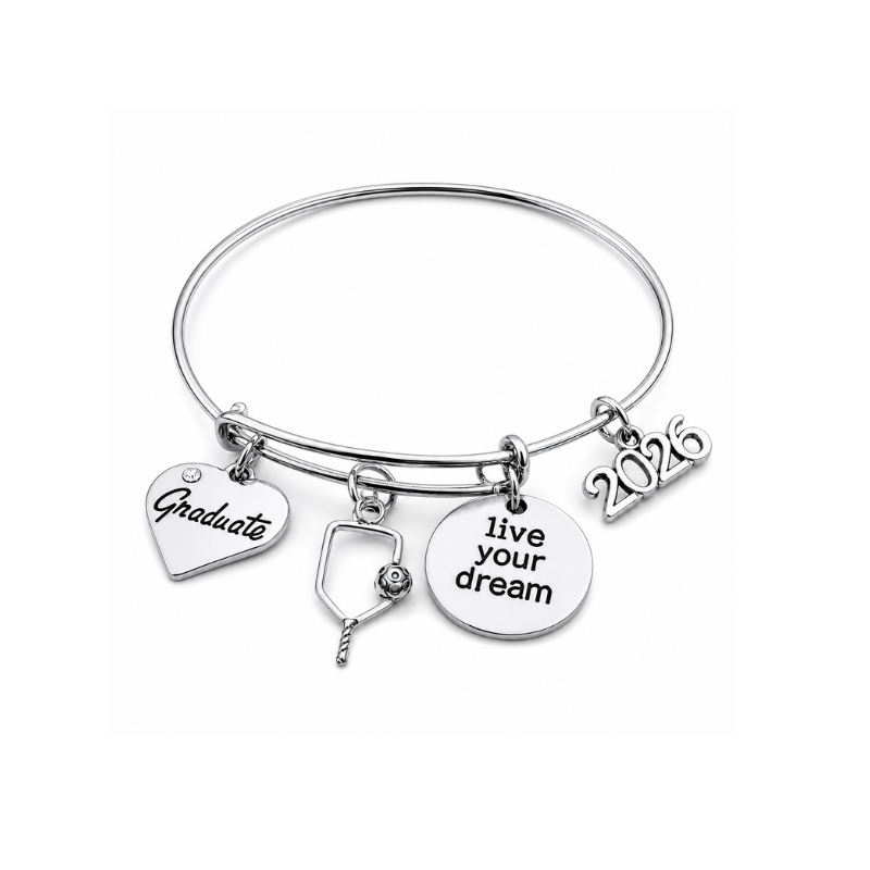 Pickleball Graduation Charm Bracelet