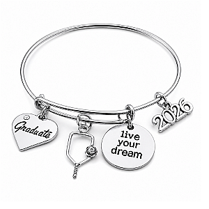 Pickleball Graduation Charm Bracelet