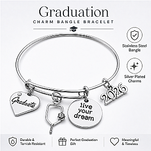 Pickleball Graduation Charm Bracelet