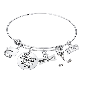 Golf Graduation Charm Bracelet