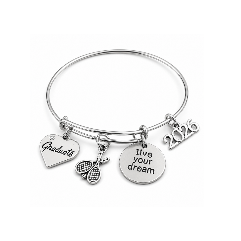 Tennis Graduation Charm Bracelet