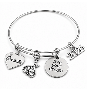 Tennis Graduation Charm Bracelet