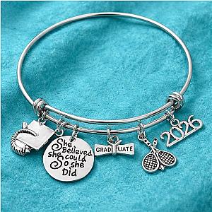 Tennis Graduation Charm Bracelet