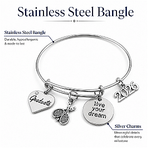 Tennis Graduation Charm Bracelet