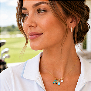 Golf Argyle Charm Necklace