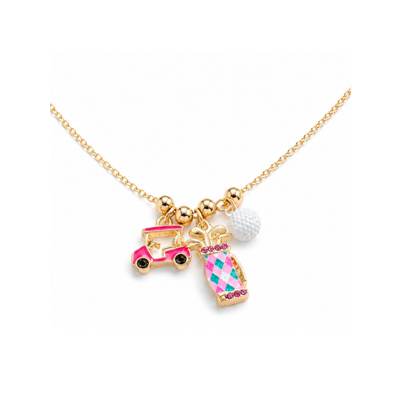 Golf Argyle Charm Necklace