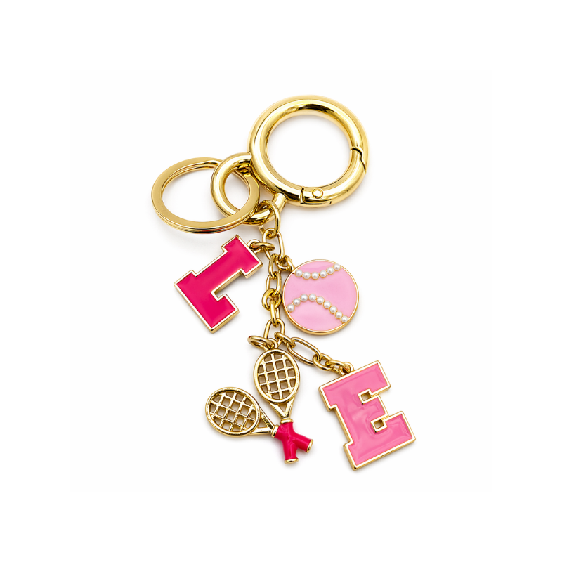 Tennis Love Bag Charm Keychain