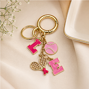 Tennis Love Bag Charm Keychain