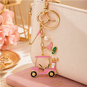 Golf Cart Bag Charm Keychain