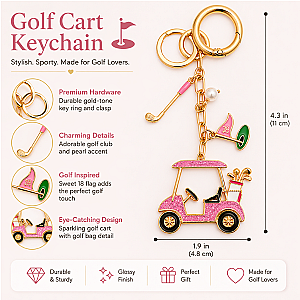 Golf Cart Bag Charm Keychain