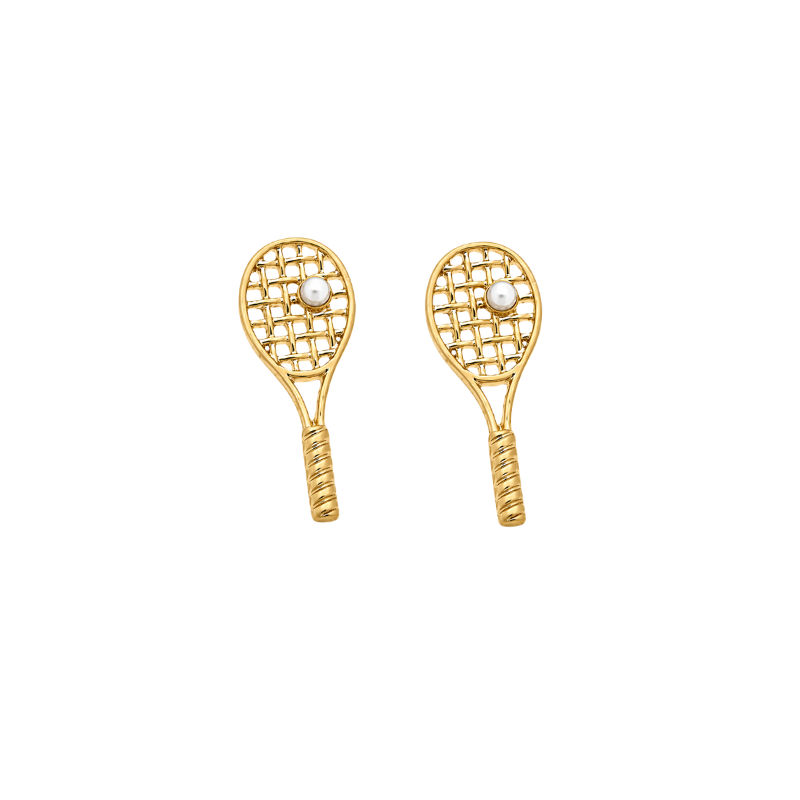 Tennis Pearl Stud Earrings
