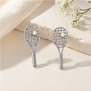 Tennis Pearl Stud Earrings