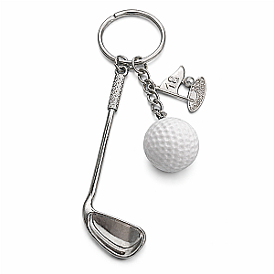 Golf Club Ball Charm Keychain