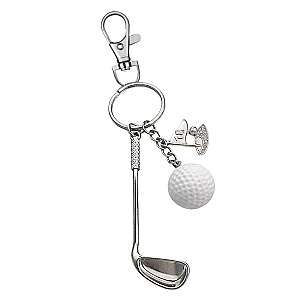 Golf Club Ball Charm Keychain