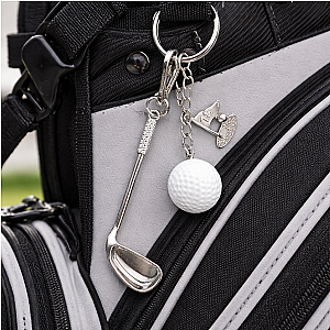 Golf Club Ball Charm Keychain