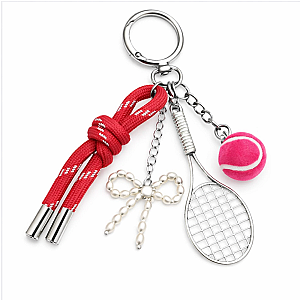Tennis Pink Bag Charm Keychain
