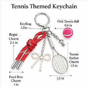 Tennis Pink Bag Charm Keychain