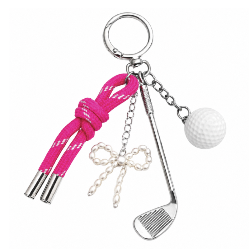 Golf Silver Bag Charm Keychain