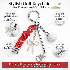 Golf Silver Bag Charm Keychain