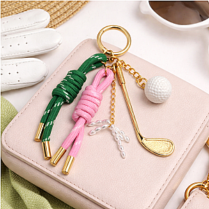 Golf Gold Bag Charm Keychain