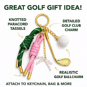 Golf Gold Bag Charm Keychain