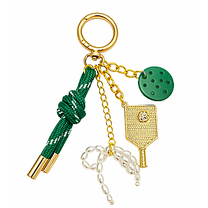Pickleball Gold Bag Charm Keychain
