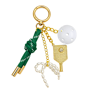 Pickleball Gold Bag Charm Keychain