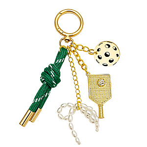 Pickleball Gold Bag Charm Keychain