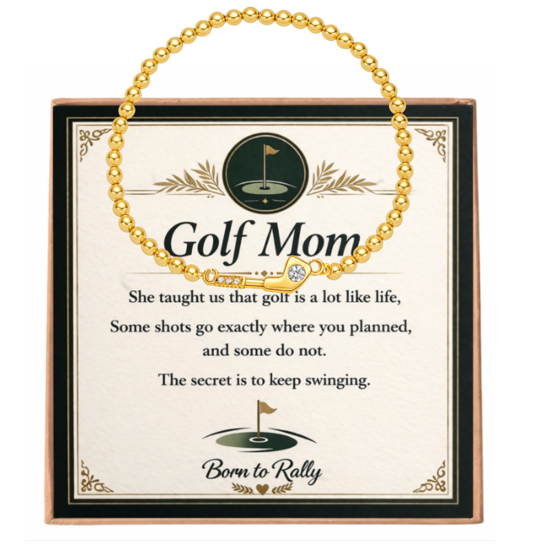 Golf Mom CZ Beaded Bracelet