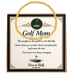 Golf Mom CZ Beaded Bracelet