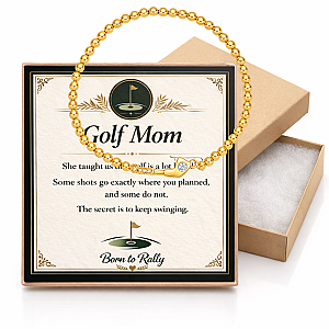 Golf Mom CZ Beaded Bracelet