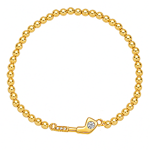 Golf Mom CZ Beaded Bracelet