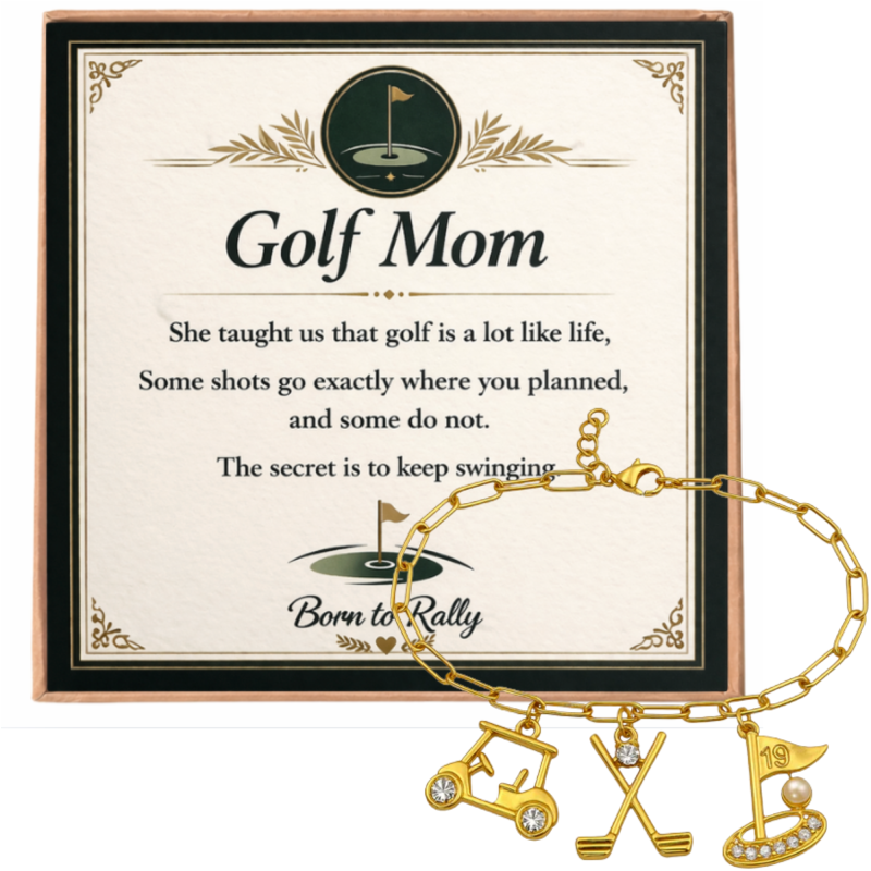 Golf Mom Paperclip Charm Bracelet