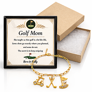 Golf Mom Paperclip Charm Bracelet