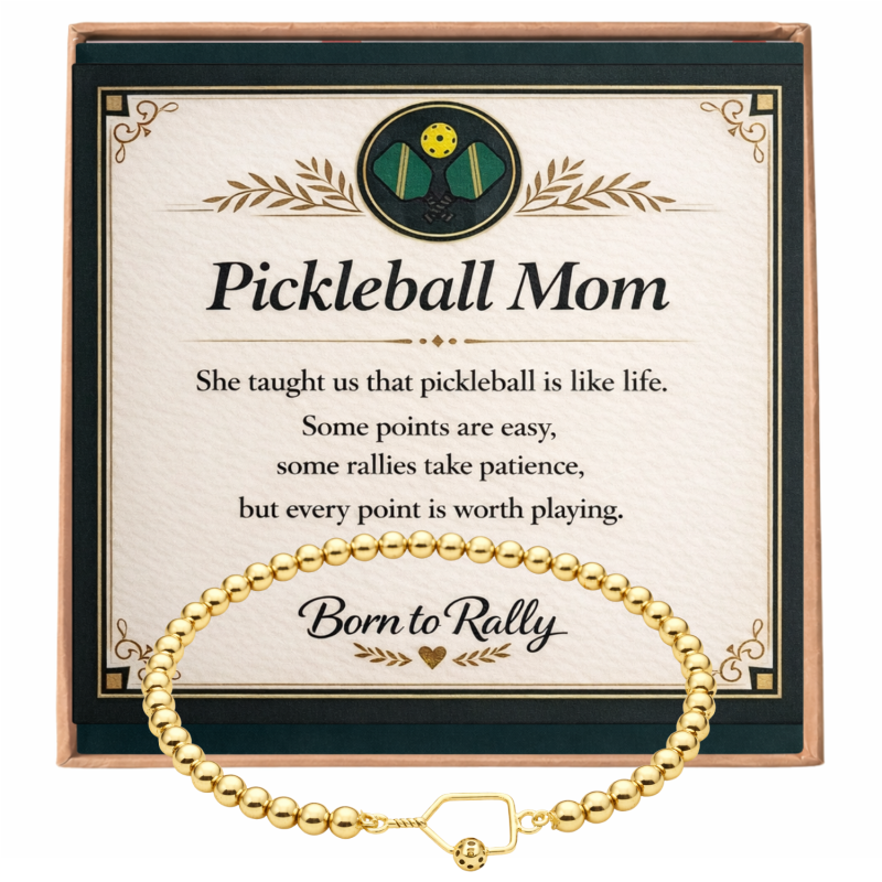 Pickleball Mom Beaded Stretch Bracelet