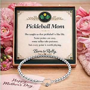 Pickleball Mom Beaded Stretch Bracelet