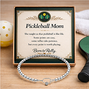 Pickleball Mom Beaded Stretch Bracelet
