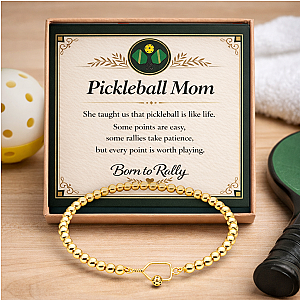 Pickleball Mom Beaded Stretch Bracelet