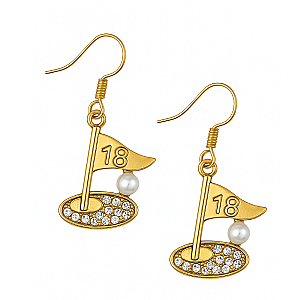 Golf Flag Bracelet & Earrings Set