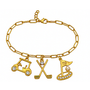 Golf Flag Bracelet & Earrings Set