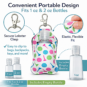 Golf Balls Hand Sanitizer Clip Keychain
